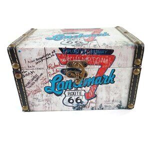 Collectible Route 66 Landmark Treasure Box Storage Jewelry Trinket Metal Latch